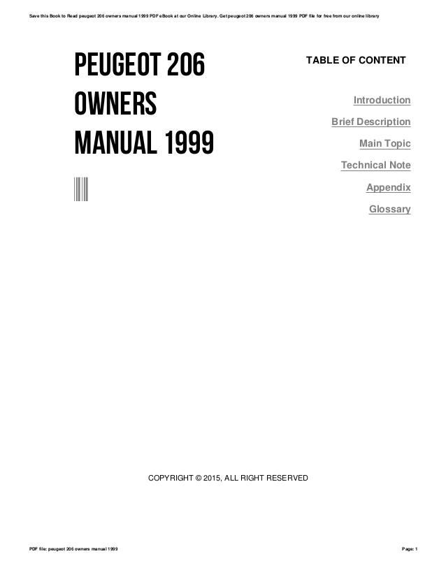 Peugeot 206 online repair manual
